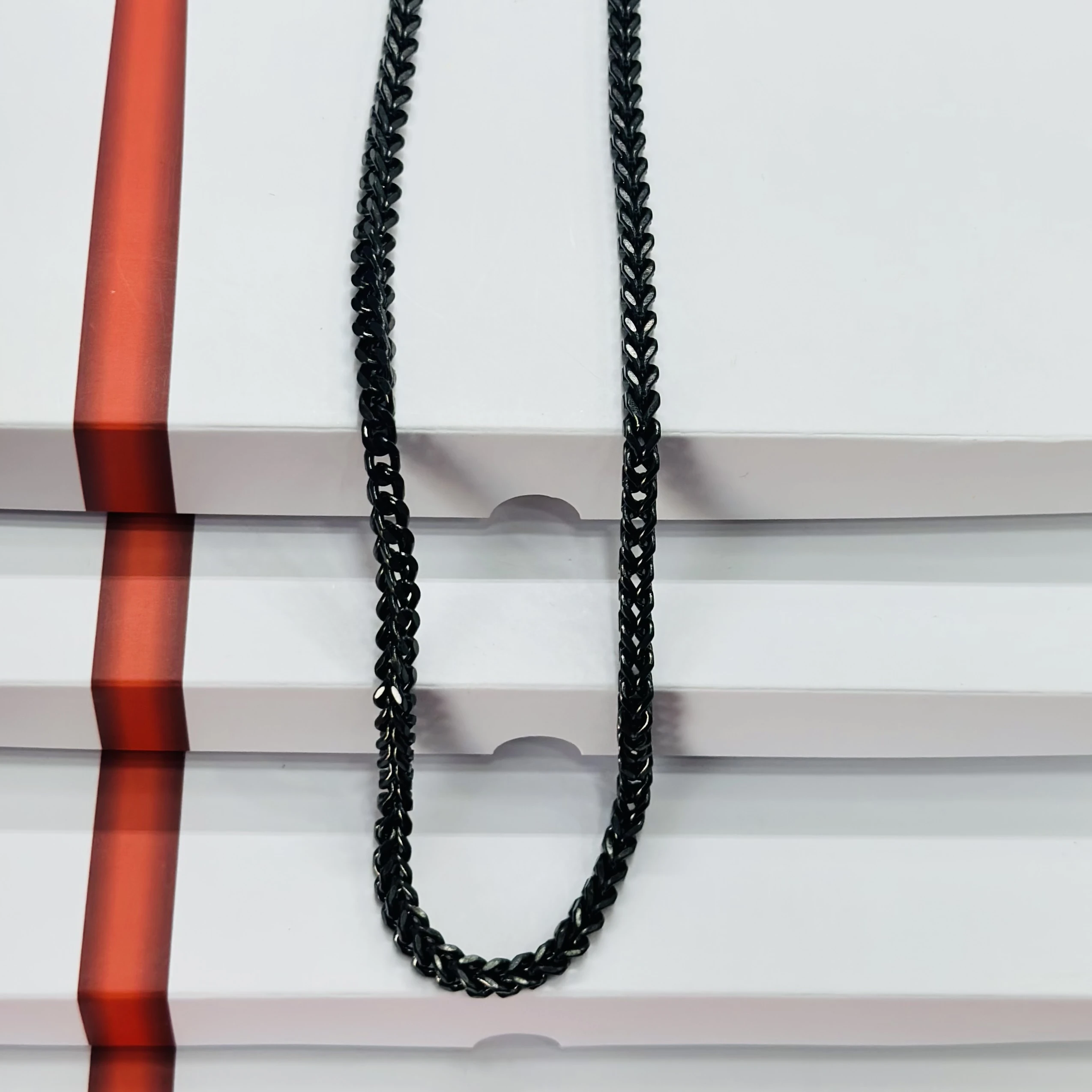 Black stainless steel wheat chain