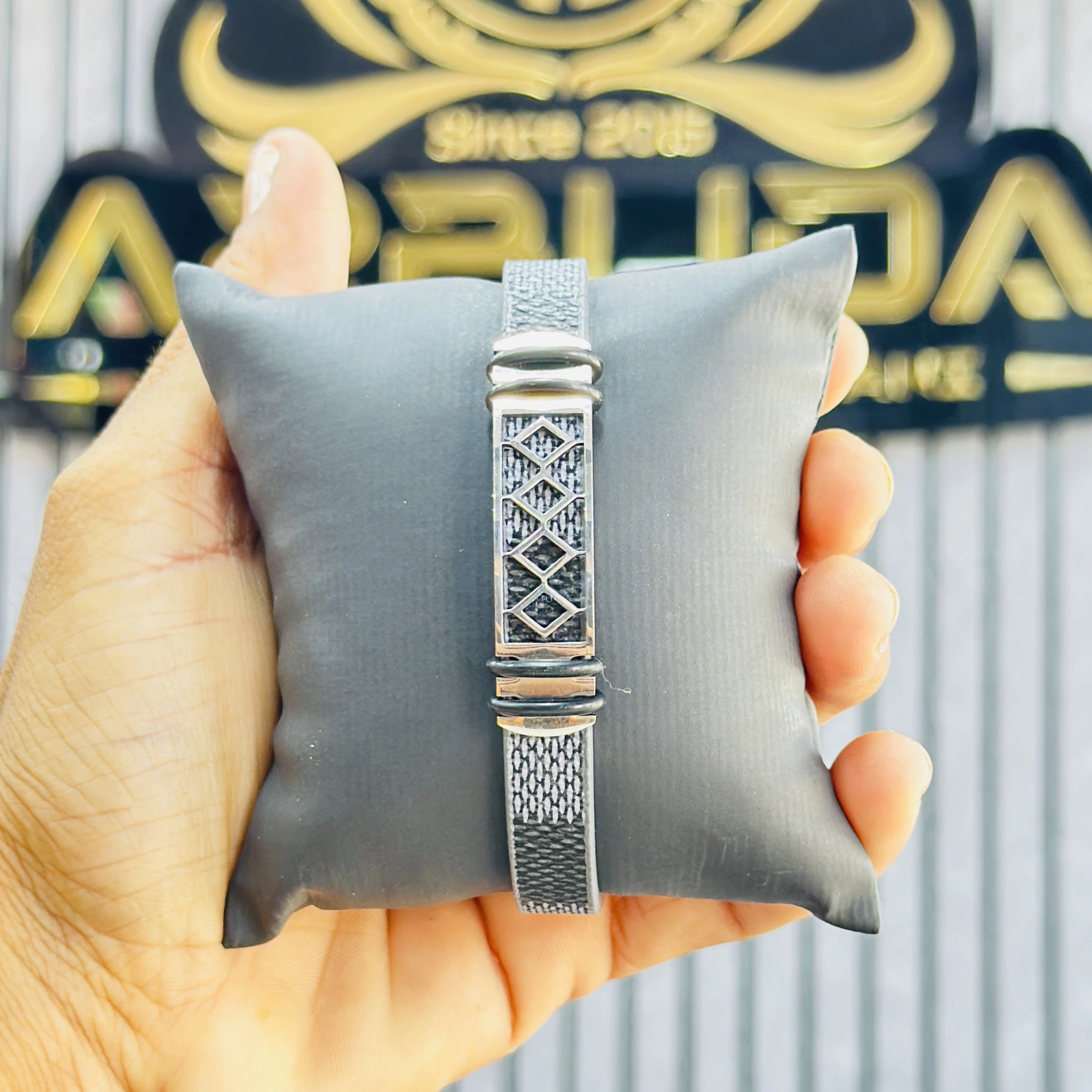 men's stainless steel leather bracelet