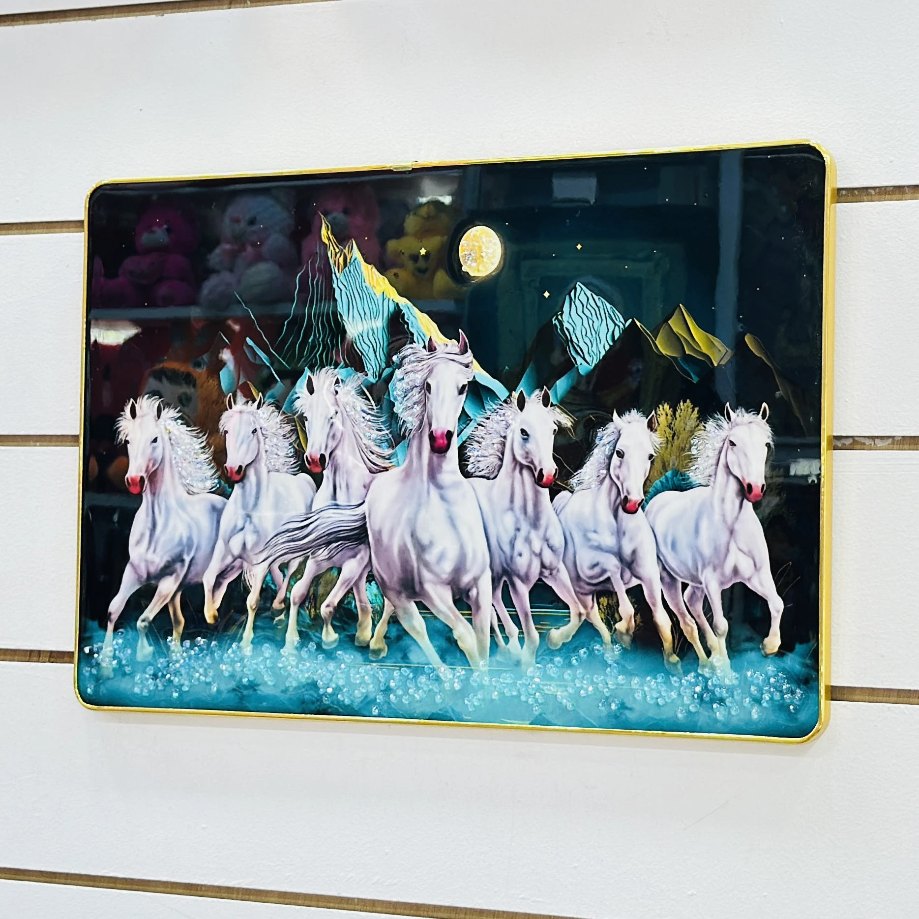 7 Lucky Running Horses Frame …….0JC4BG