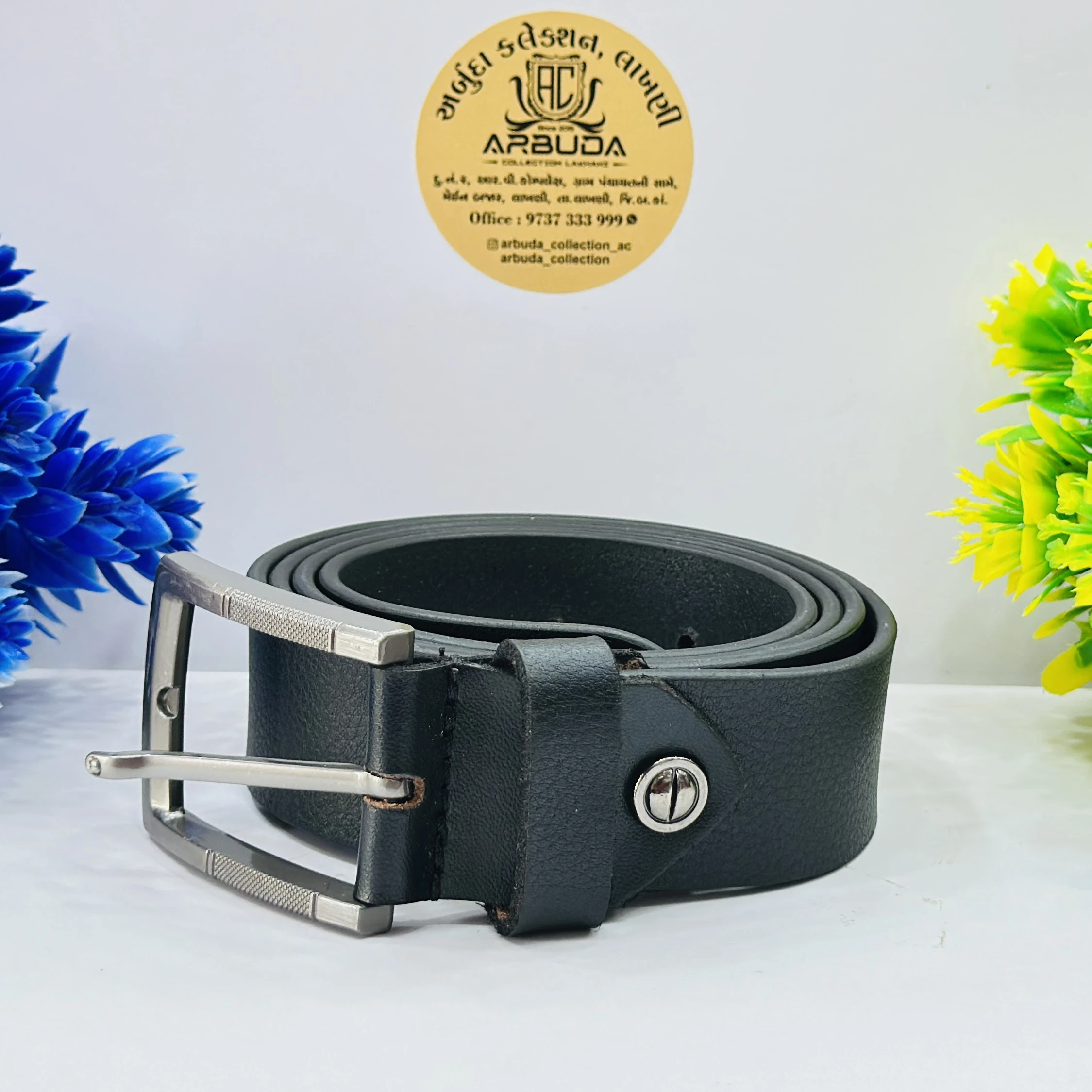 Black leather formal belT