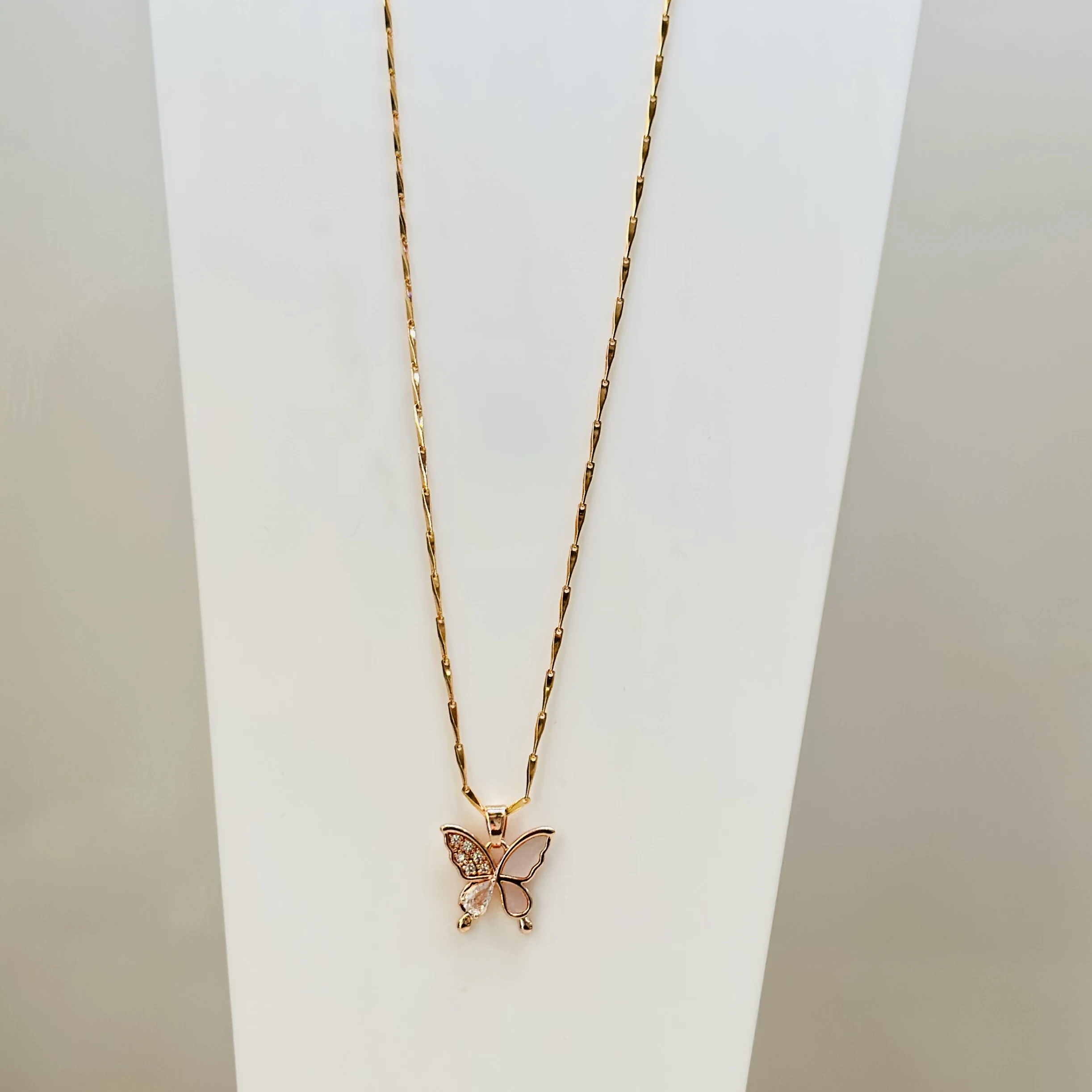 Rose gold-plated butterfly pendant