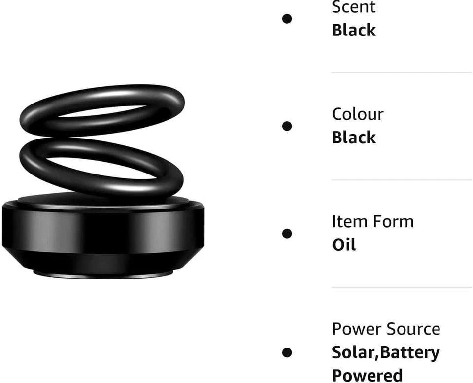 solar-powered, double-ring rotating car air freshener/perfume diffuser