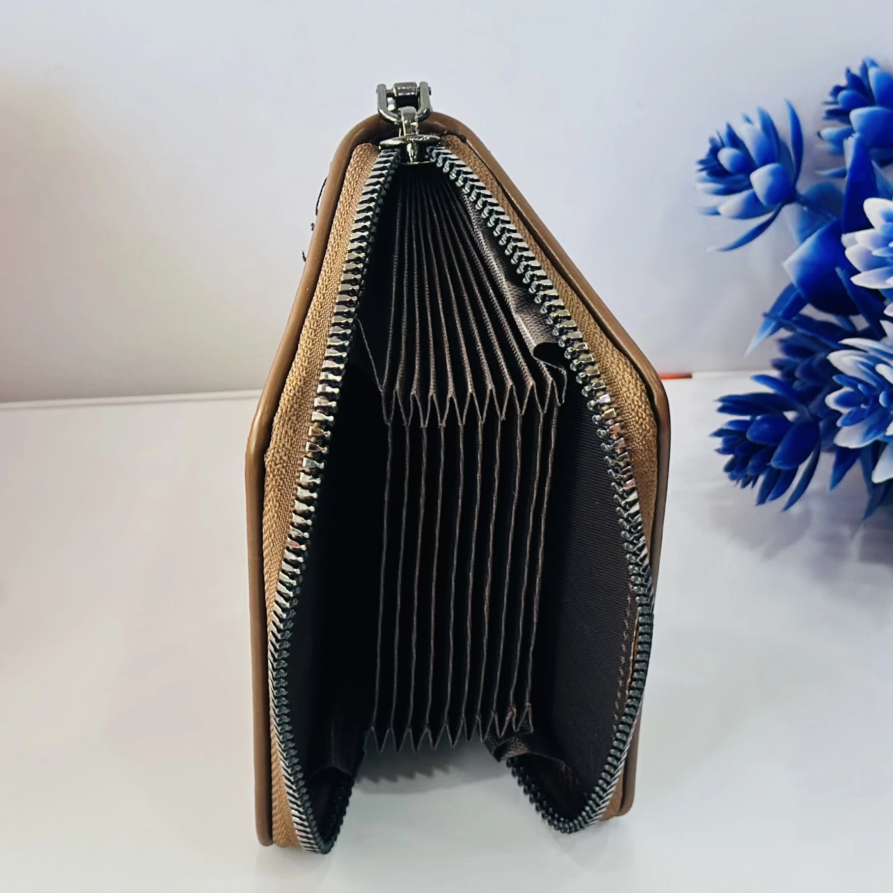 Plain Balisi Zip Button Mens Wallets
