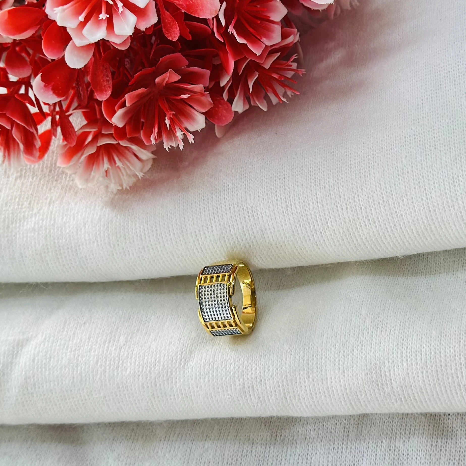 22K gold-plated men's ring