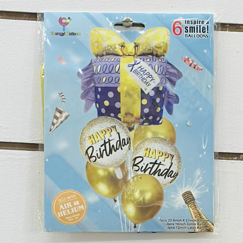 “ Happy Birthday" foil balloon set.