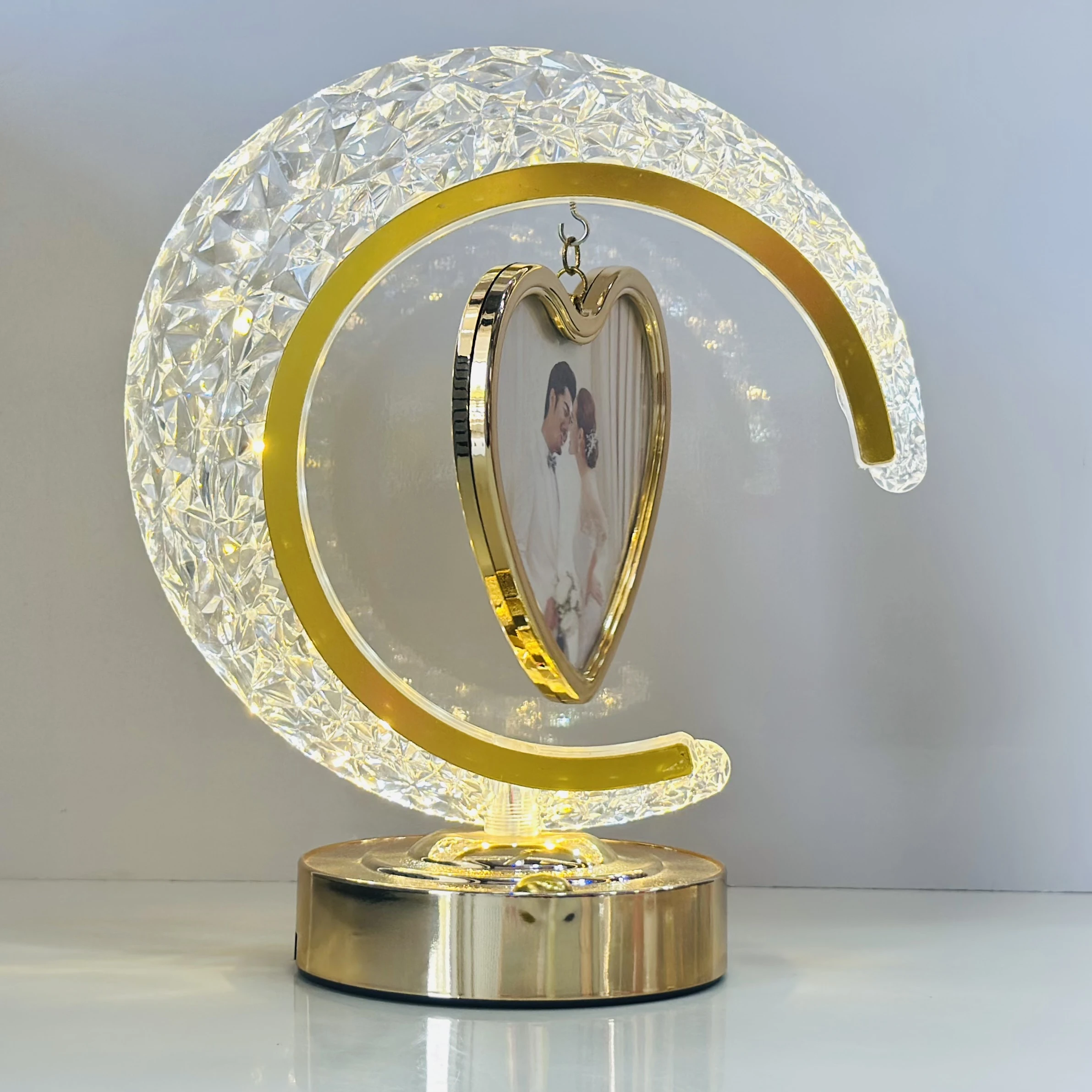 LED Half Moon Crystal Photo Frame (SKU-1OL40U)