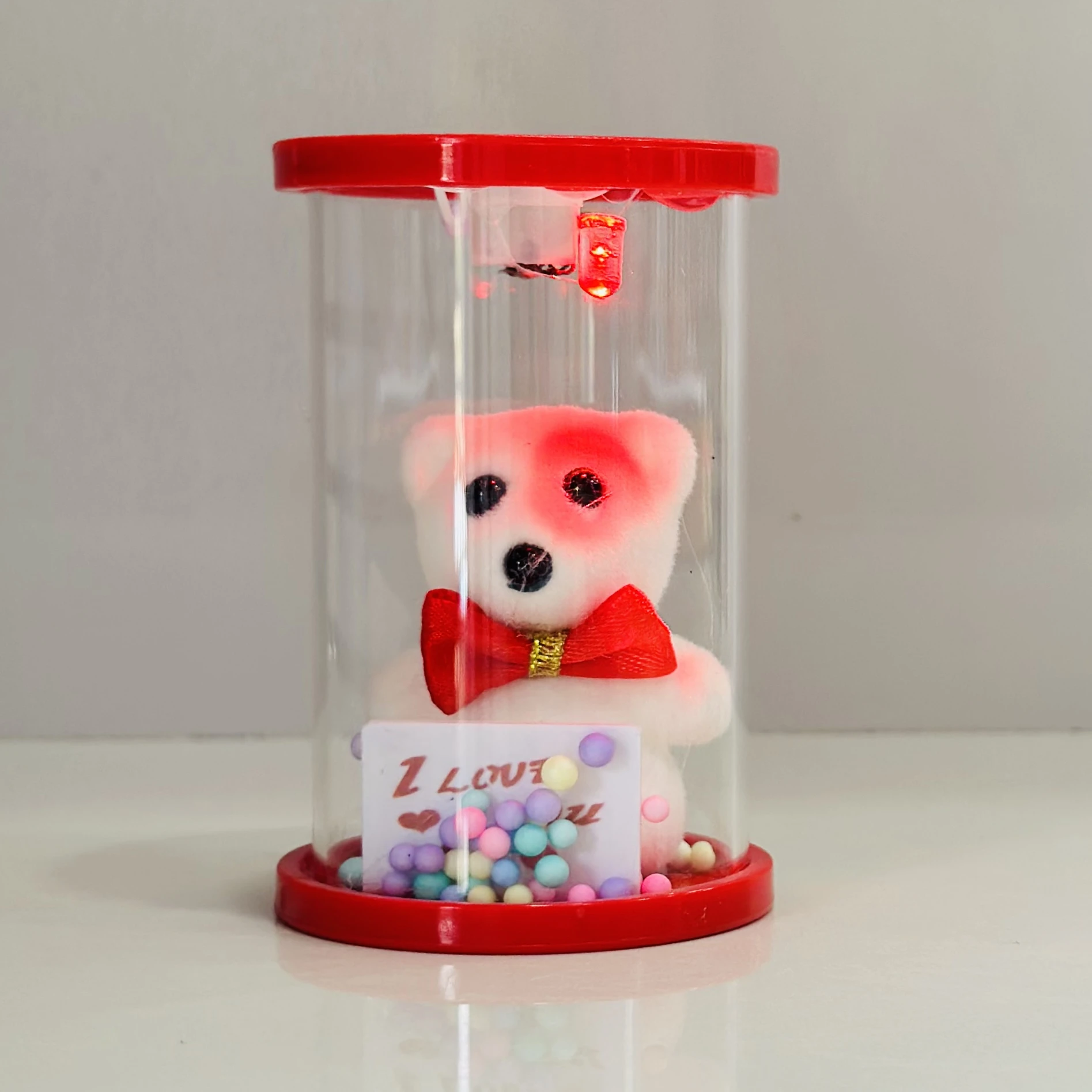 Love Teddy with Light in Glass(SKU-2KL9J1))