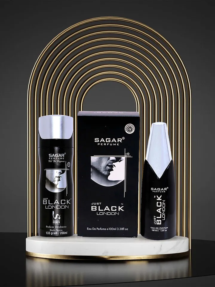 Sagar Just Black London Perfume and Body Spray Combo.