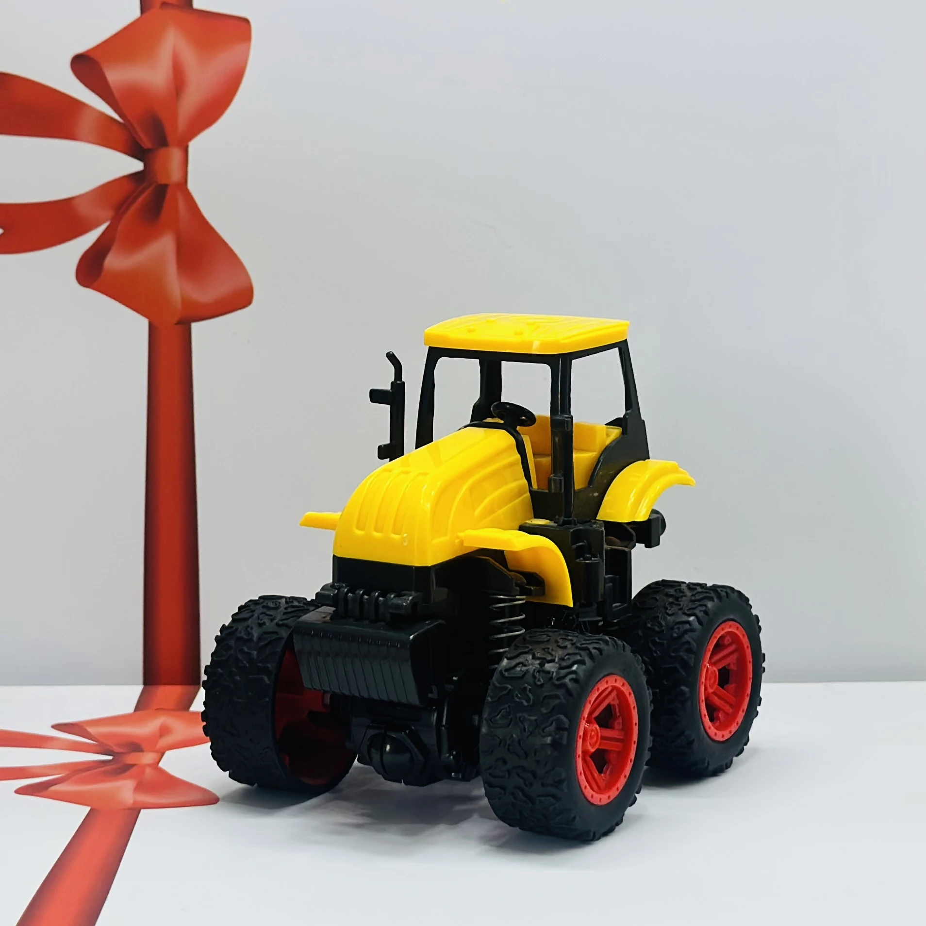 Yellow toy tractor