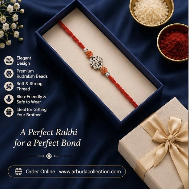 premium designer Rudraksh rakhi
