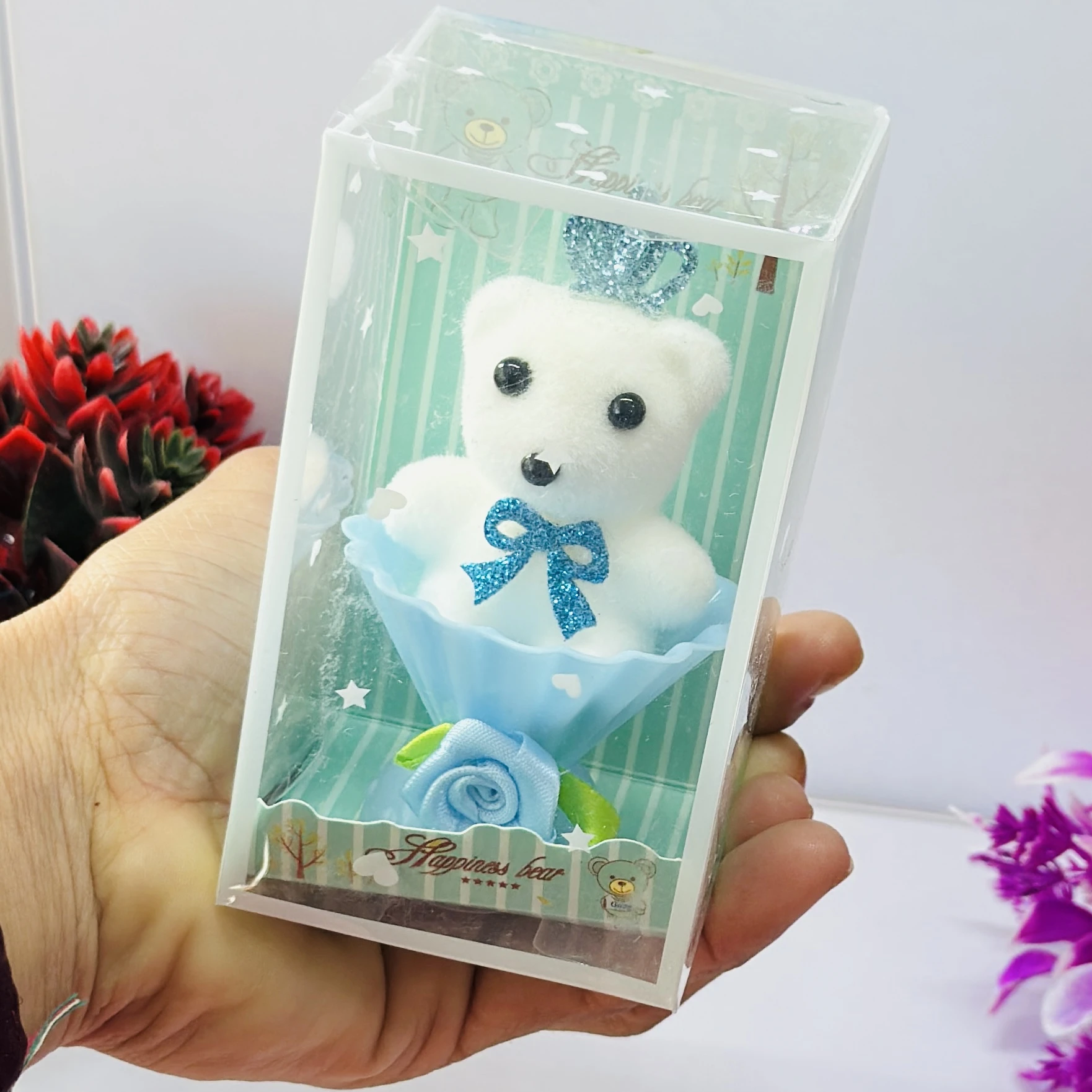 Small decorative teddy bear showpiece gift set.