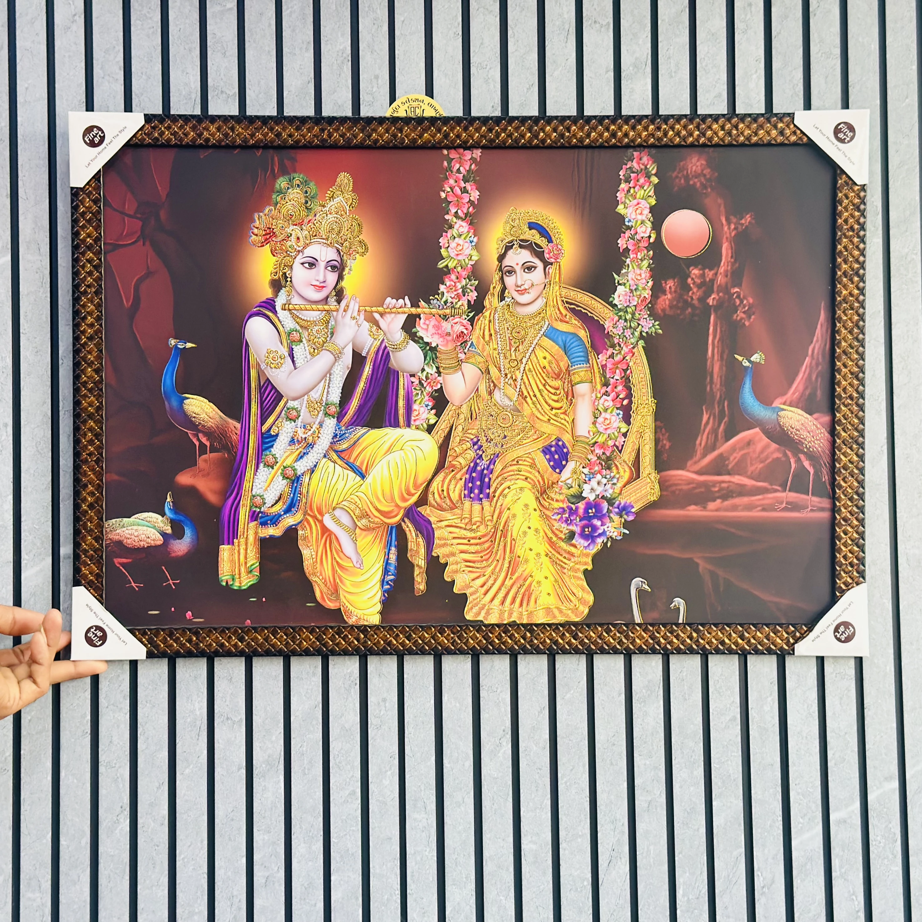 Colorful Wall Painting Of Lord Radha Krishna(SKU-IV6ZKQ)