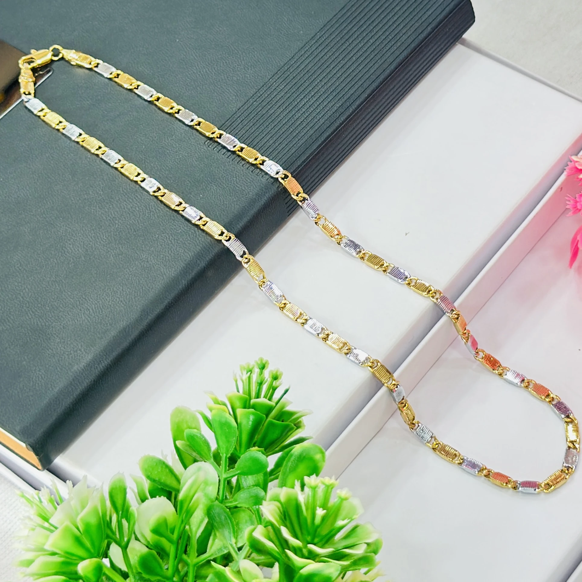 High quality gold and silver color chain for men