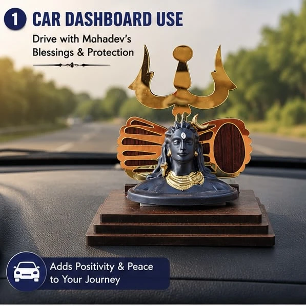 Lord Shiva Trishul Dashboard Showpiece