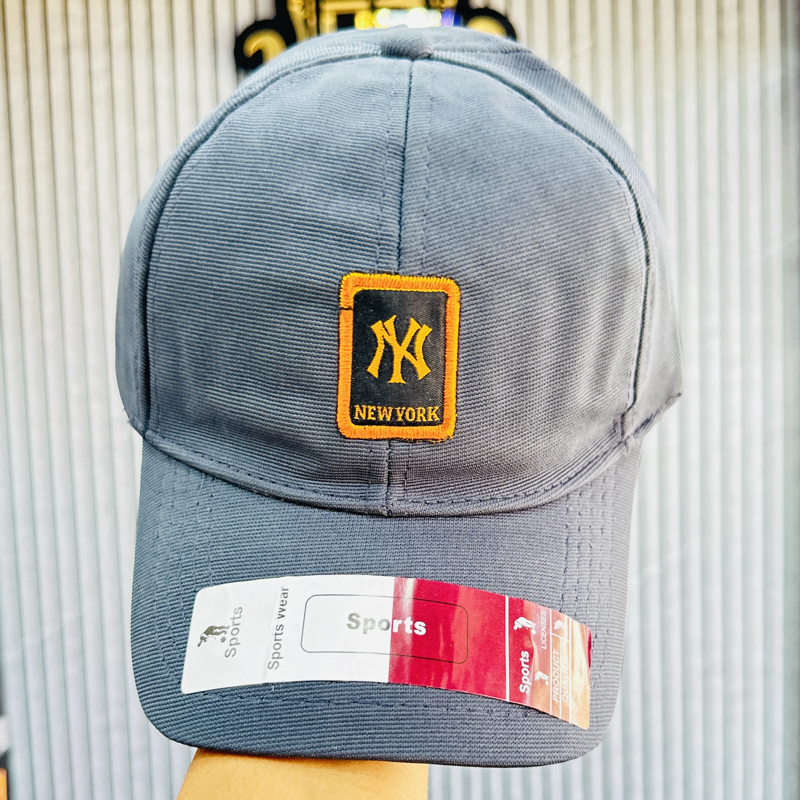 Grey baseball cap