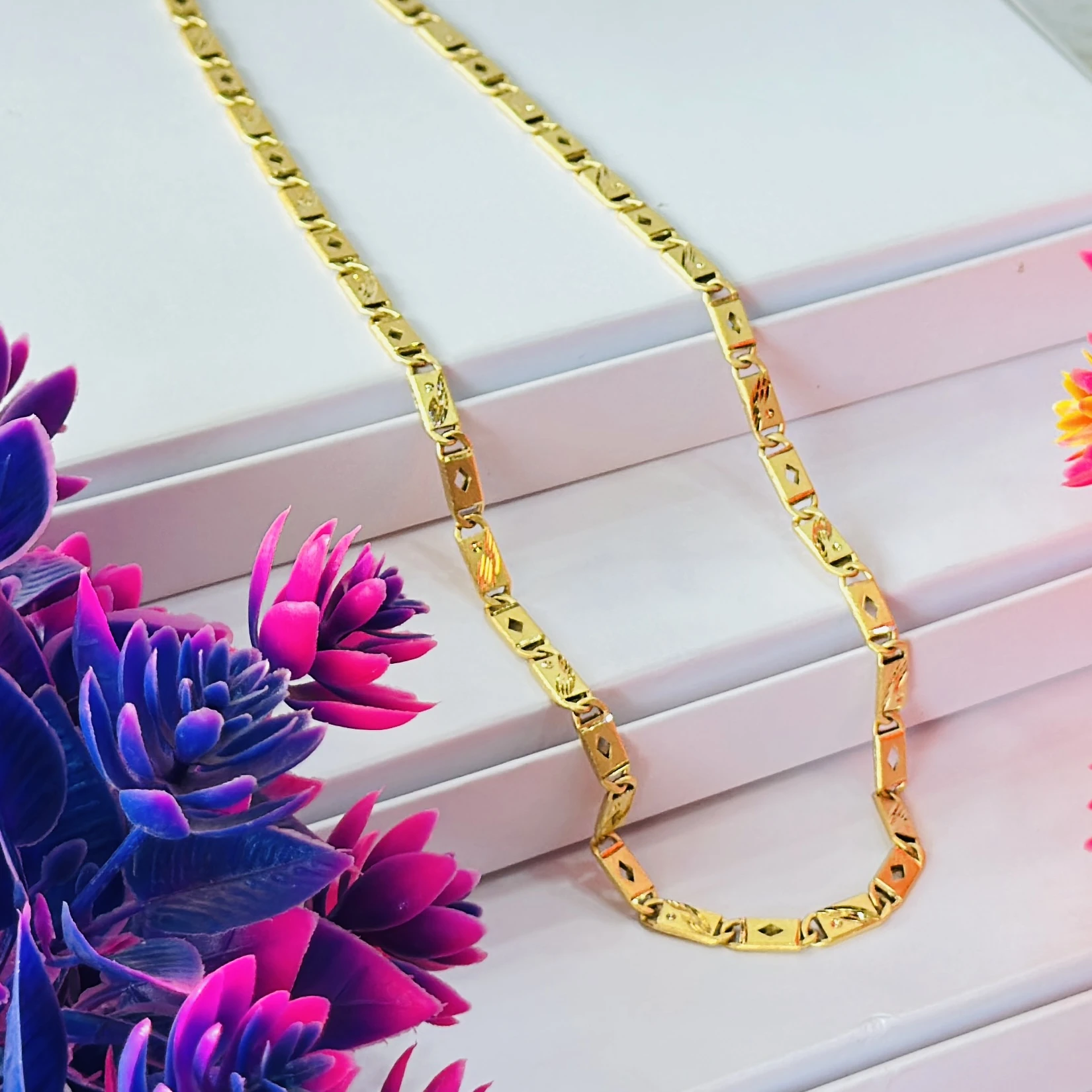 Prominent Design Gold Plated Nawabi Chain for Men