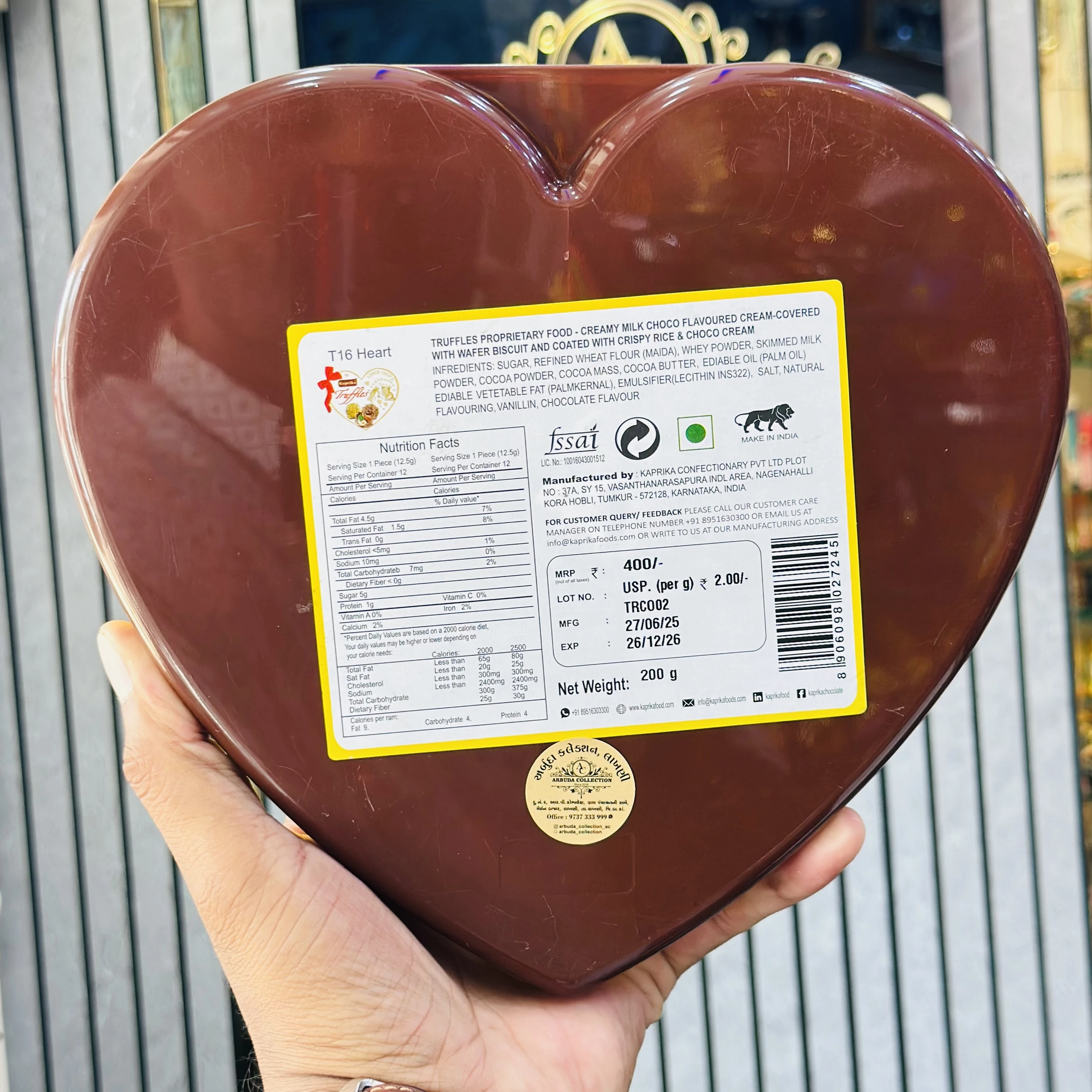 Kaprika chocolate Truffle (T 16 Heart)